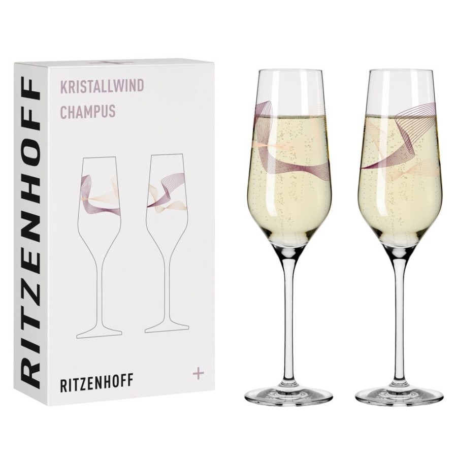 Glassware Ritzenhoff | Kristallwind Champagne Glass #1, Set Of 2