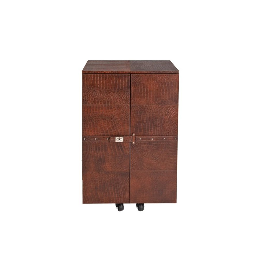 Bar Furniture Three Sixty | Front Open Bar In Genuine Leather, Tan