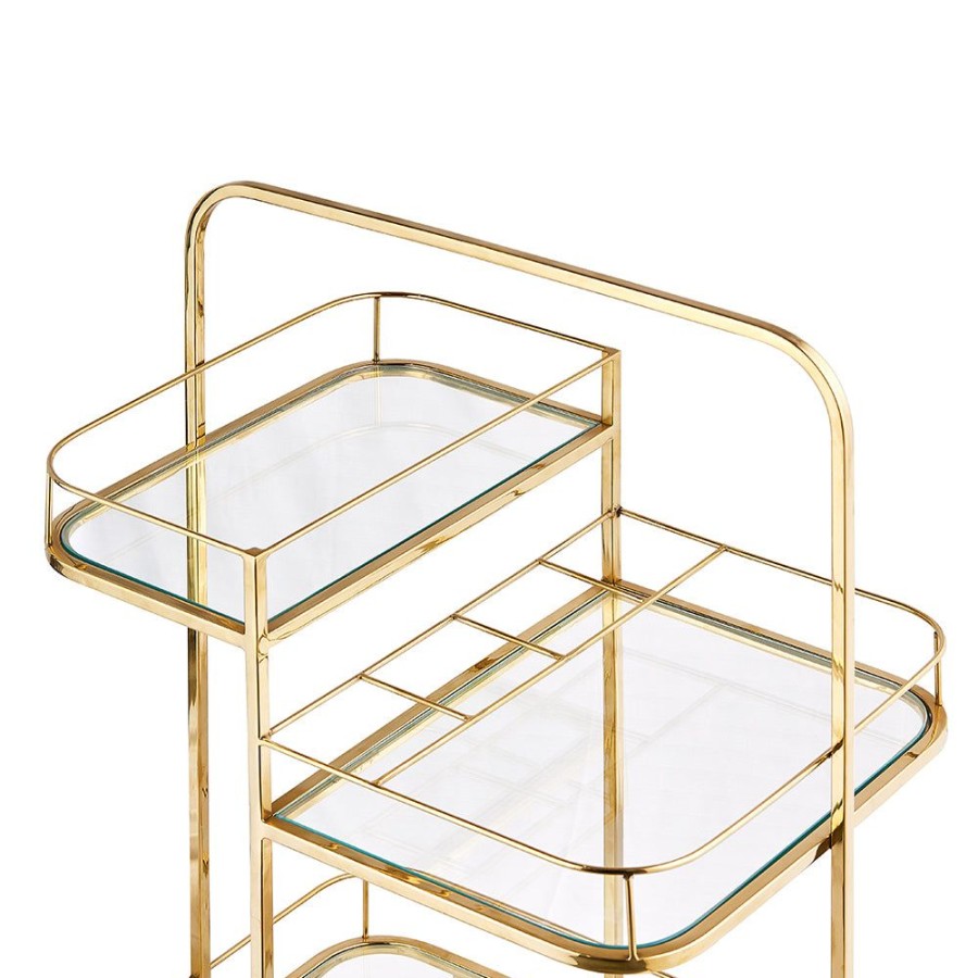 Bar Furniture GlasKart | Bar Trolley Luna, Gold