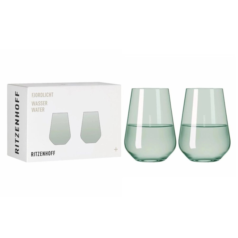 Glassware Ritzenhoff | Fjord Light Water Glass,Green, Set Of 2