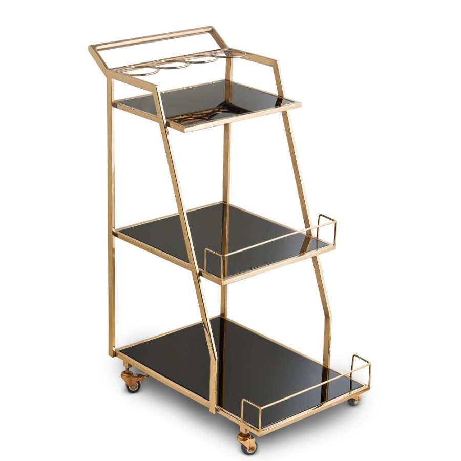 Bar Furniture GlasKart | Bar Trolley Tyra, Bronze