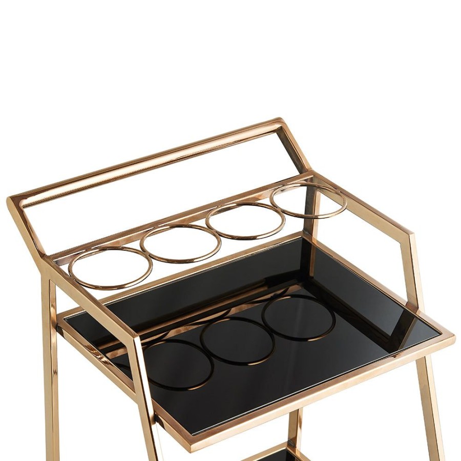 Bar Furniture GlasKart | Bar Trolley Tyra, Bronze