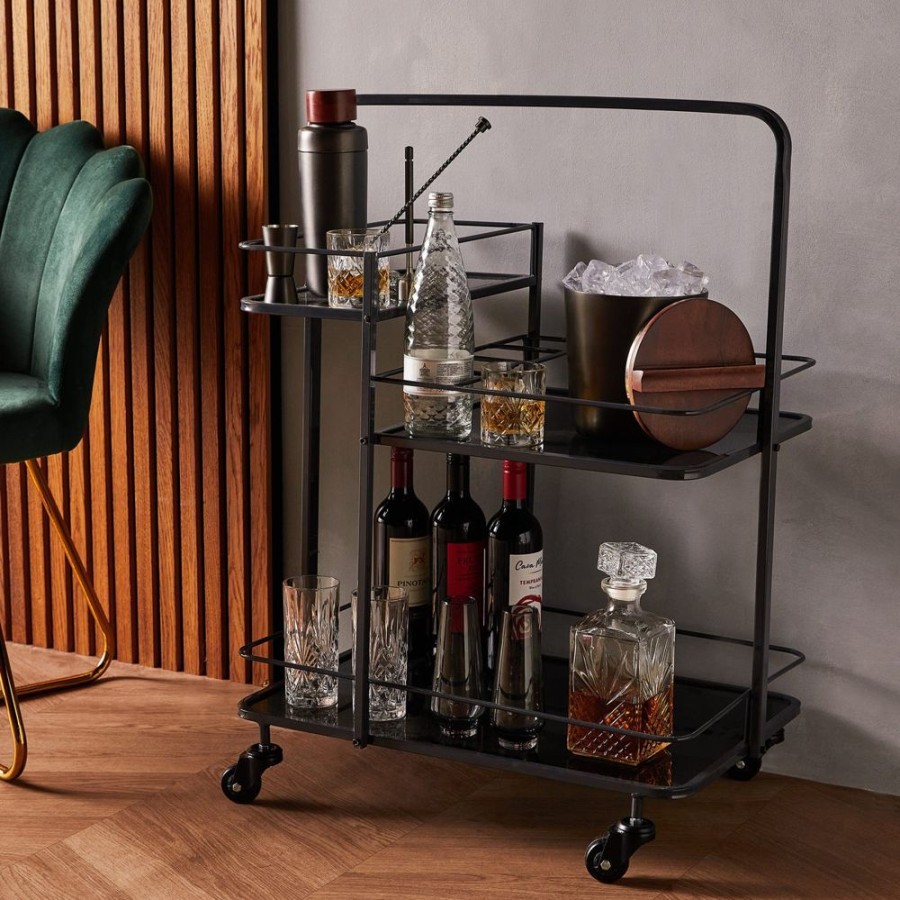 Bar Furniture VonShef | Bar Trolley Triumph, Graphite