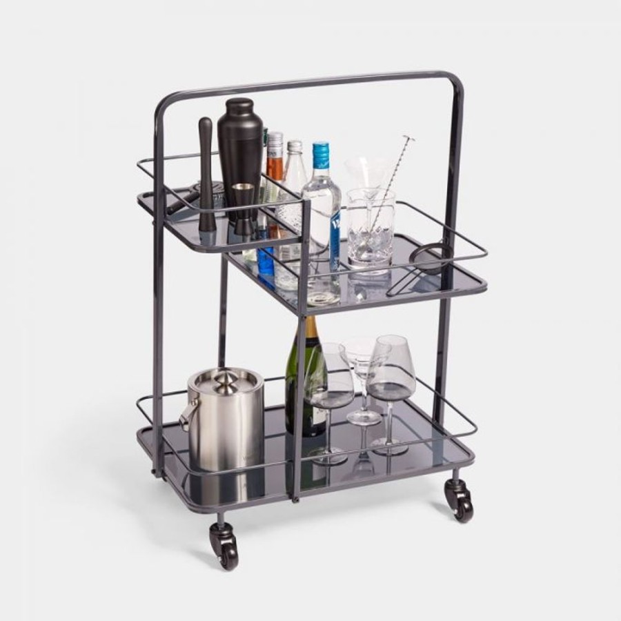 Bar Furniture VonShef | Bar Trolley Triumph, Graphite