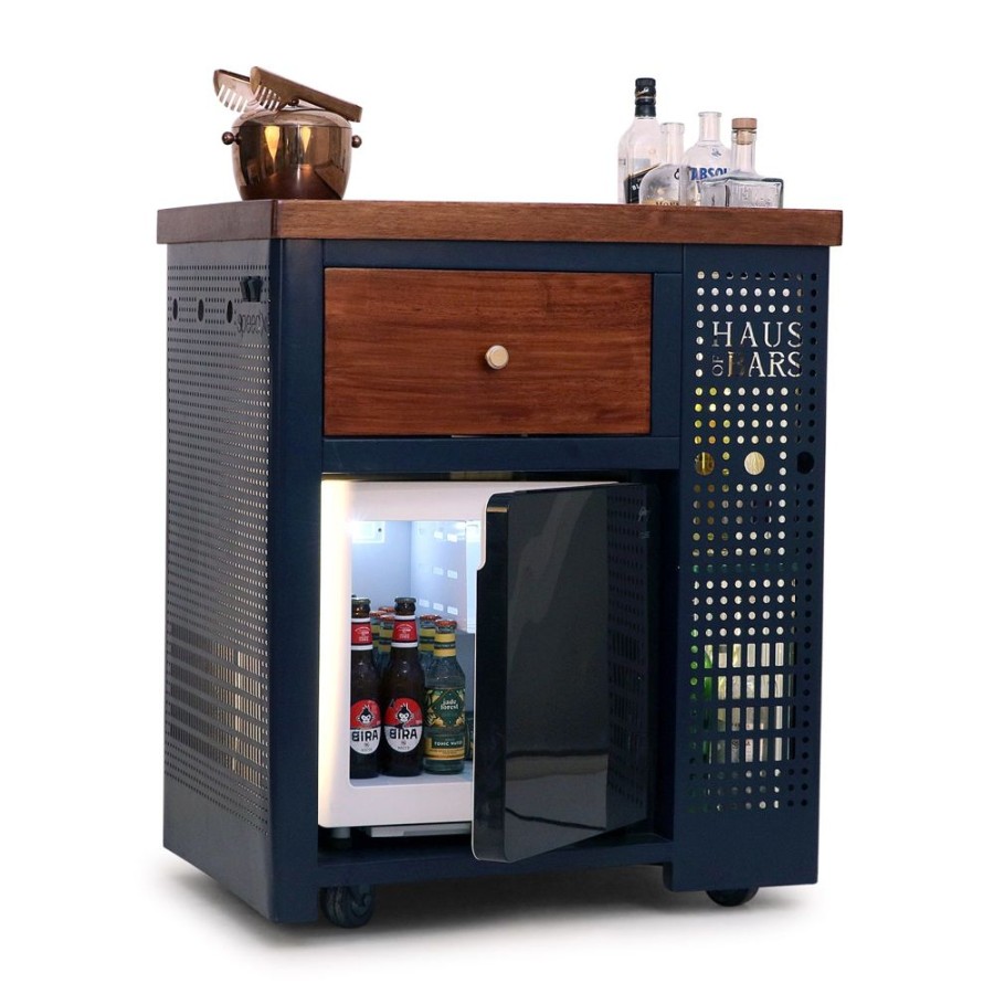 Bar Furniture Haus of Bars | Model X - Wood & Metal Midnight Blue Bar