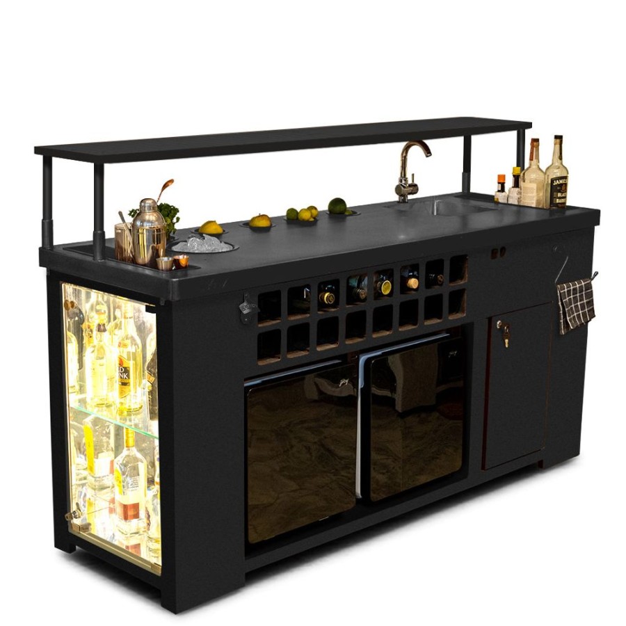 Bar Furniture Haus of Bars | Double Model X Home Bar, Matt Black Finish