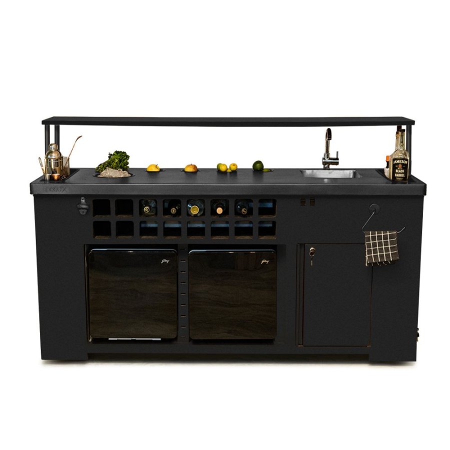 Bar Furniture Haus of Bars | Double Model X Home Bar, Matt Black Finish