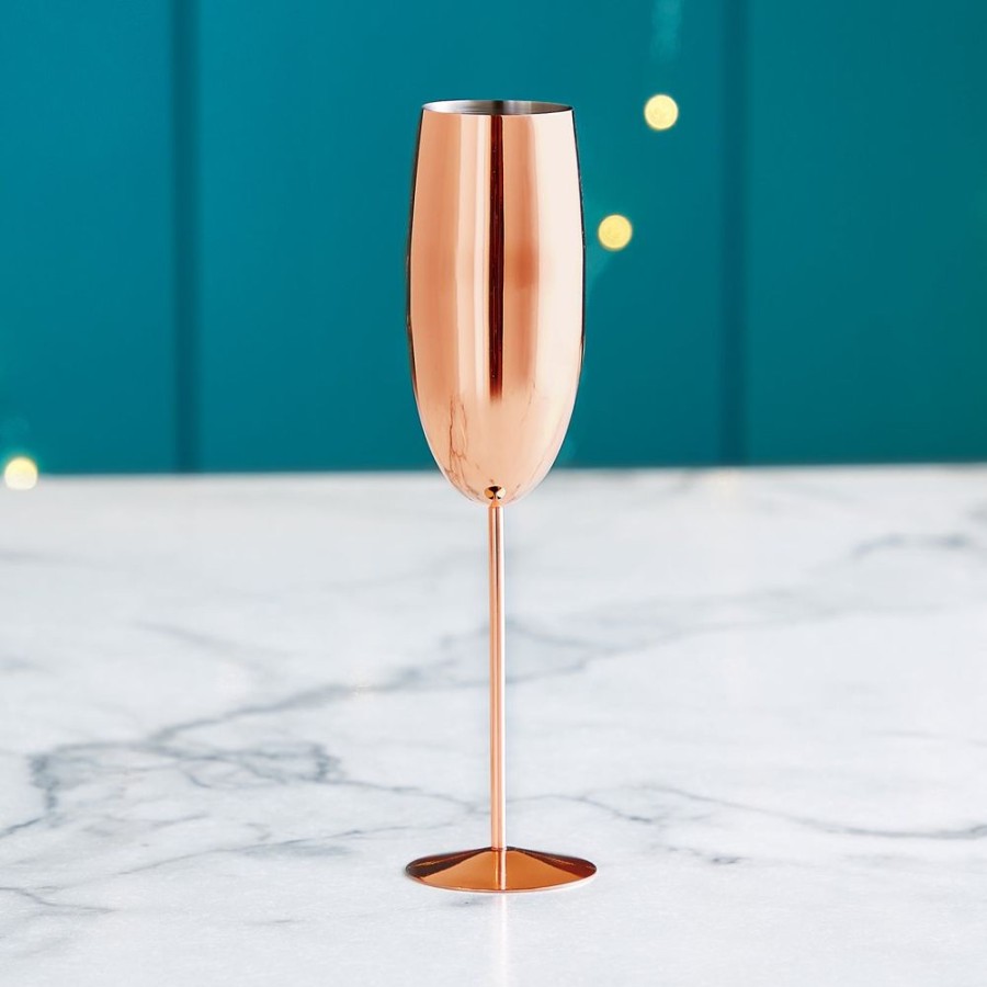 Glassware VonShef | Rose Gold Champagne Glass, Set Of 2