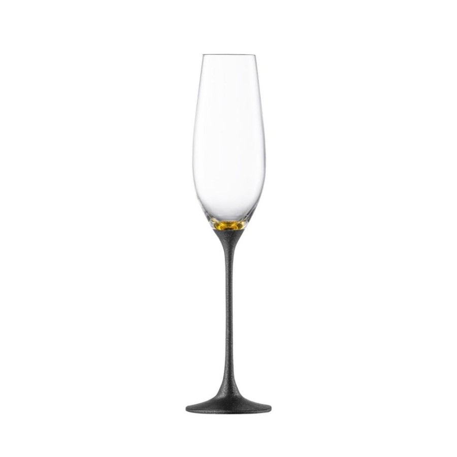 Glassware Eisch | Champagne Exclusive Glass, Gold & Black, Set Of 2