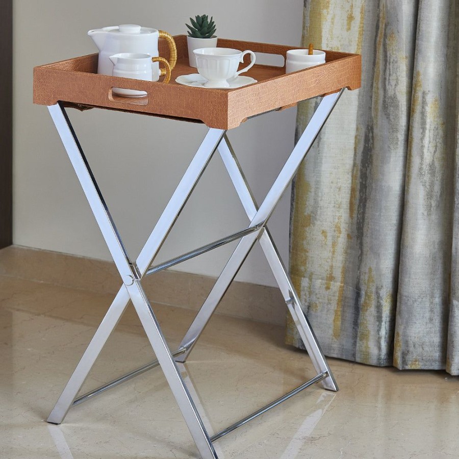 Bar Furniture GlasKart | Butler Tray Table, Tan