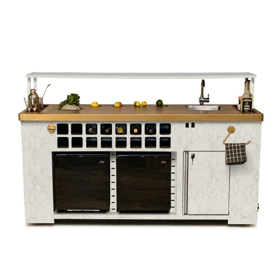 Bar Furniture Haus of Bars | Double Model X Home Bar, Satvario Marble Finish