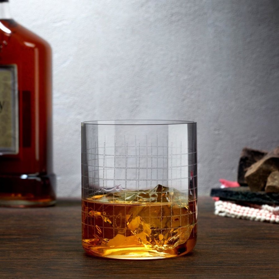 Glassware Nude | Finesse Grid Whisky Glass, Set Of 4