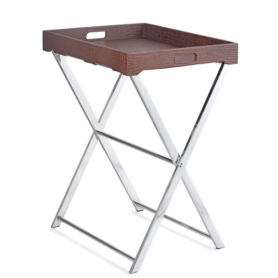 Bar Furniture GlasKart | Butler Tray Table, Brown