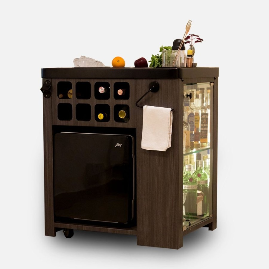 Bar Furniture Haus of Bars | Model X Home Bar, Black Slate Wood Vinyl Finish