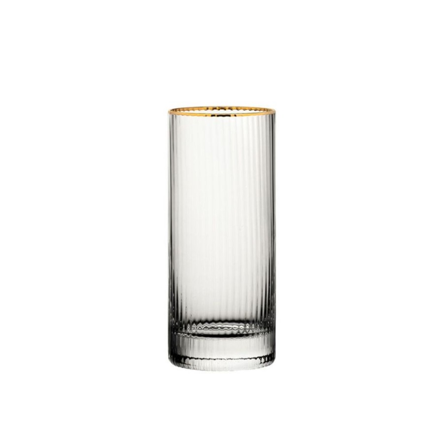 Glassware Utopia | Hayworth Highball Glass, Gold, Set Of 6