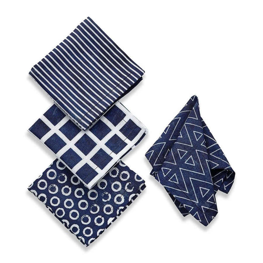 Accessories GlasKart | Indigo Cocktail Napkins, Set Of 8