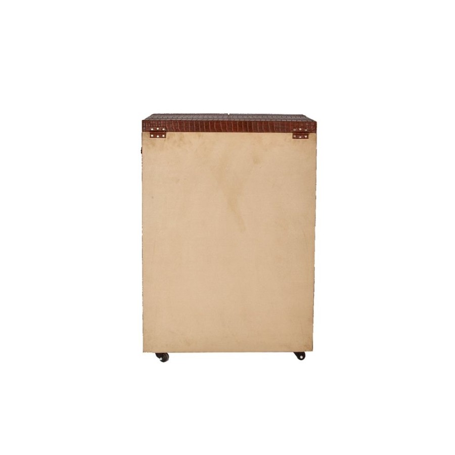 Bar Furniture Three Sixty | Mandalay Top Open Leather Bar, Tan