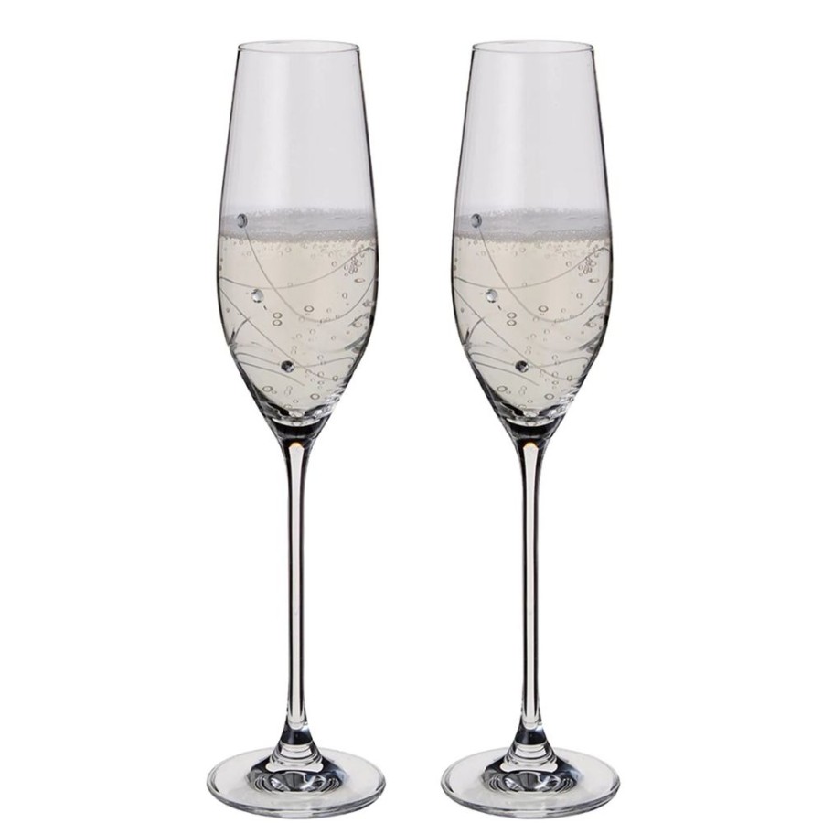 Glassware Dartington | Glitz Swarovski Champagne Flute, Set Of 2