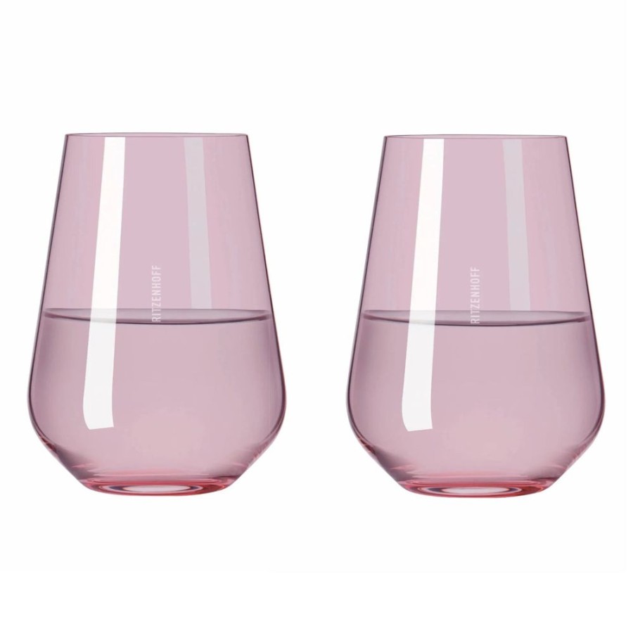 Glassware Ritzenhoff | Fjord Light Water Glass, Peach, Set Of 2